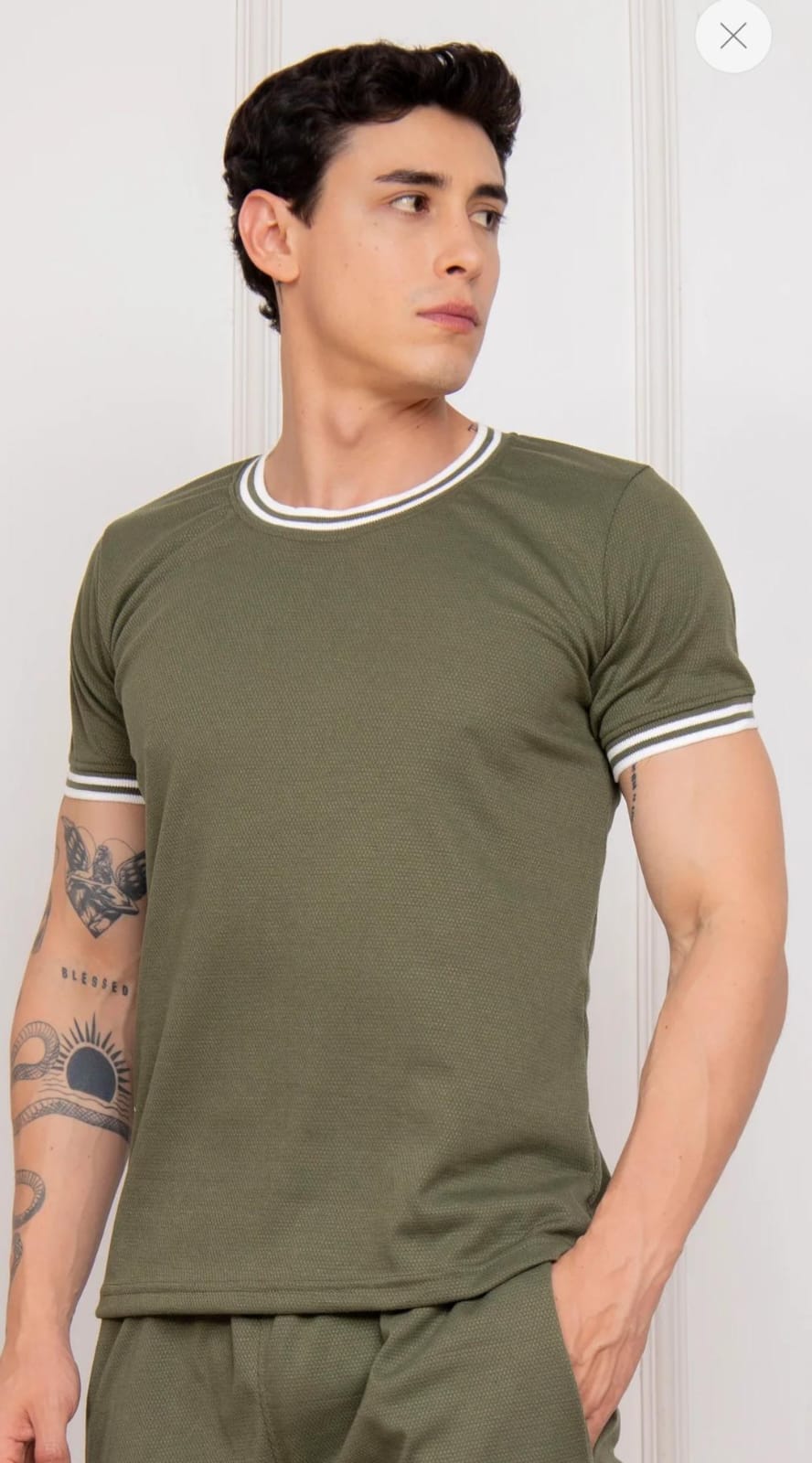 Polo Bambi Cuello Tejido - Verde Olivo