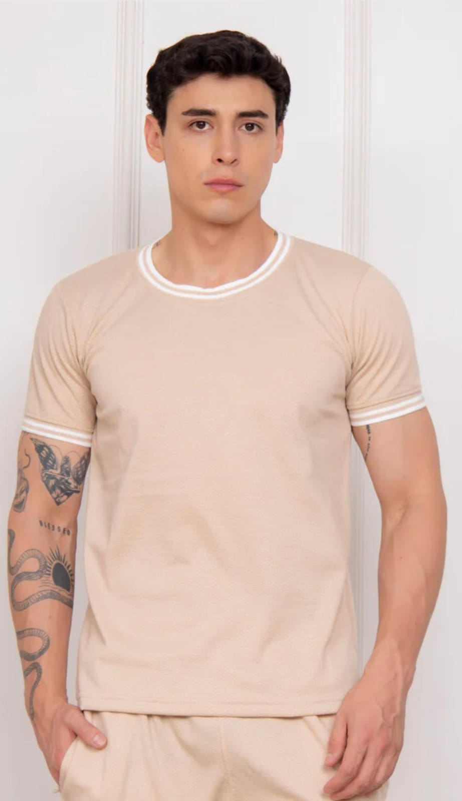 Polo Bambi Cuello Tejido - Beige