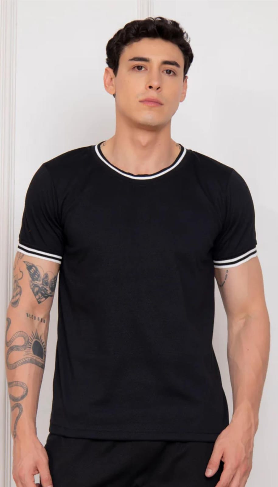 Polo Bambi Cuello Tejido - Negro
