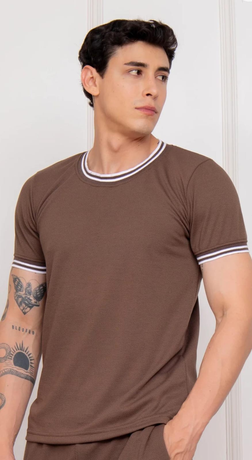 Polo Bambi Cuello Tejido - Marrón